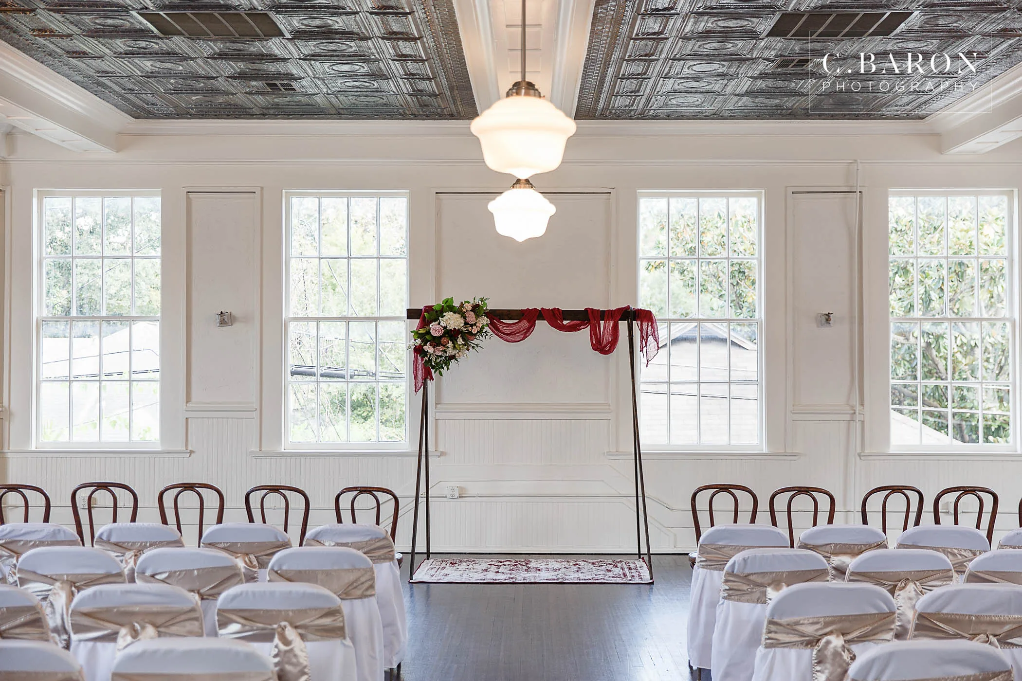 Ceremony under the tin ceiling