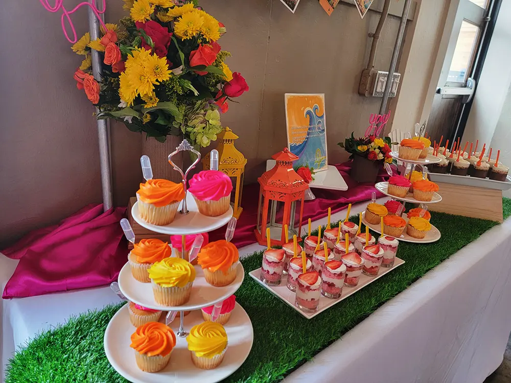 A dessert table at a celebration