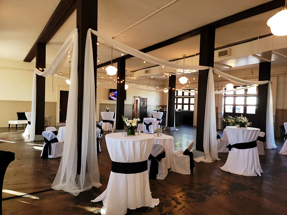 First floor set with draped rounds