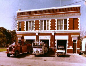 The station with fire trucks, 1976