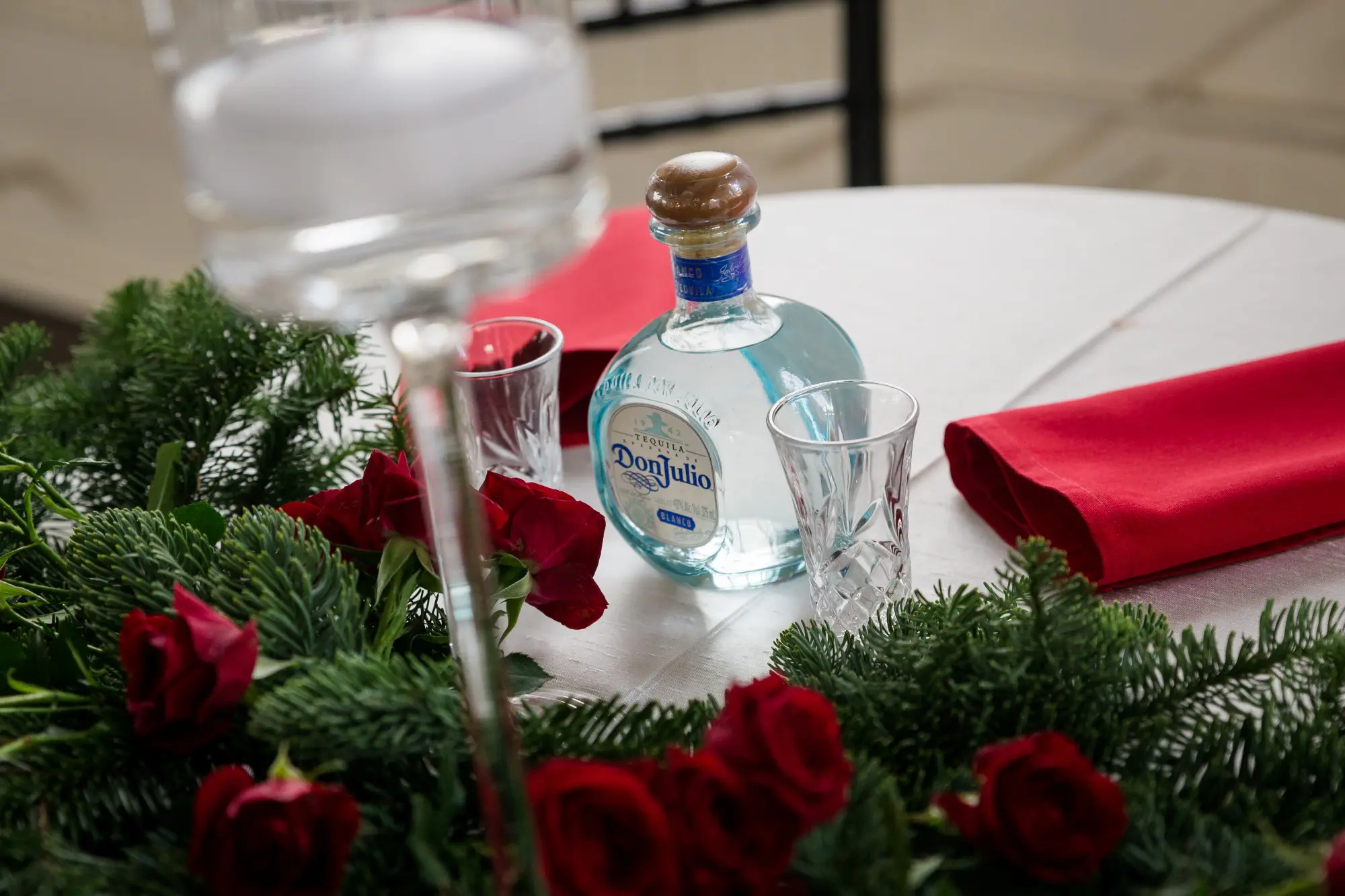 A holiday table setting