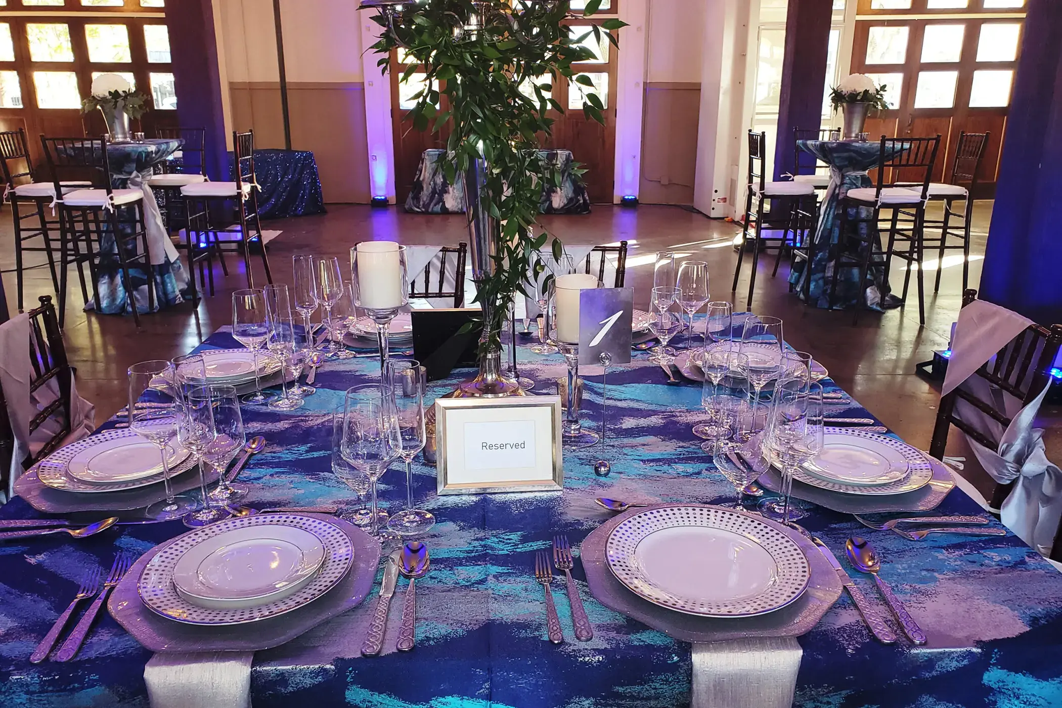 Reception tables on the first floor